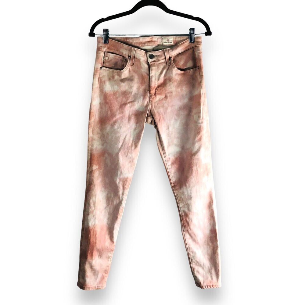 AG Adriano Goldschmied Womens Size 29R Pink Tie Dye‎ Legging Ankle Skinny Jeans